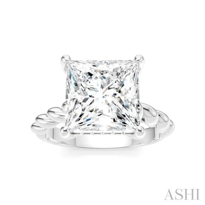 Princess Shape Semi-Mount Diamond Engagement Ring