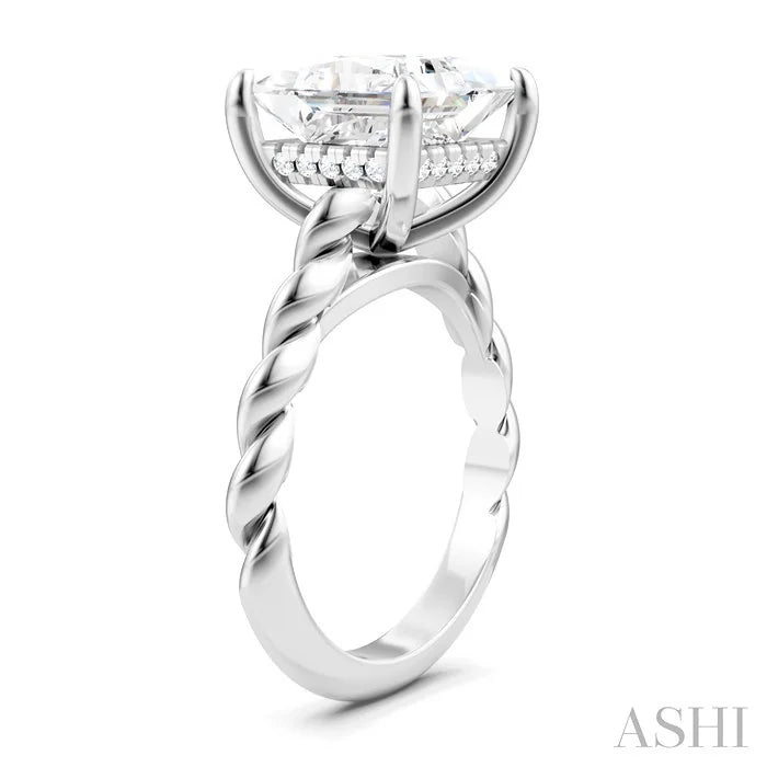 Princess Shape Semi-Mount Diamond Engagement Ring