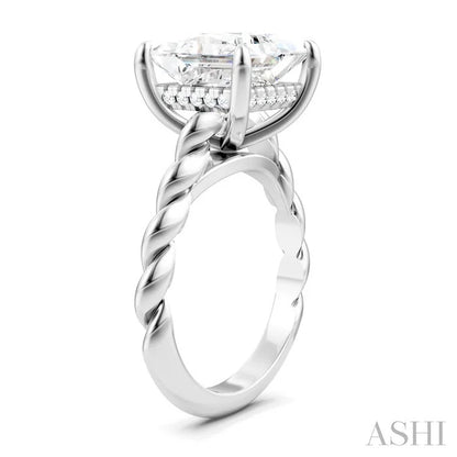 Princess Shape Semi-Mount Diamond Engagement Ring