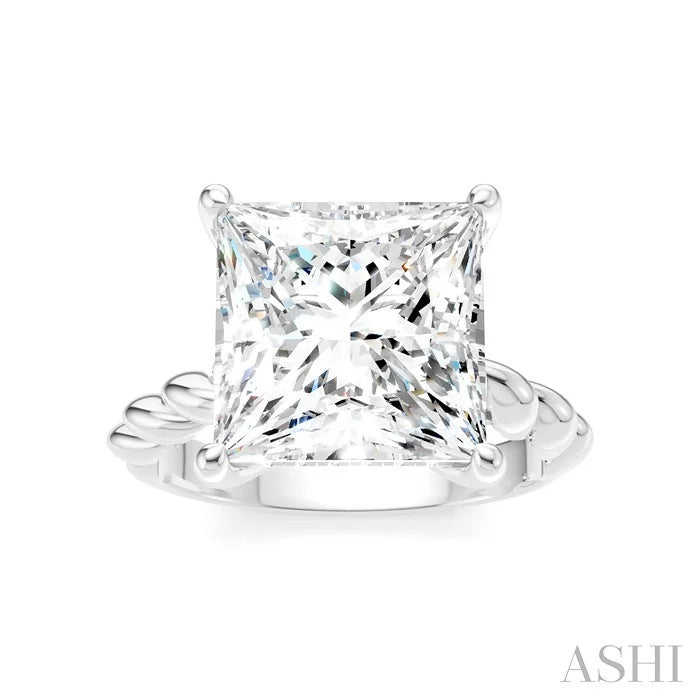 Princess Shape Semi-Mount Diamond Engagement Ring
