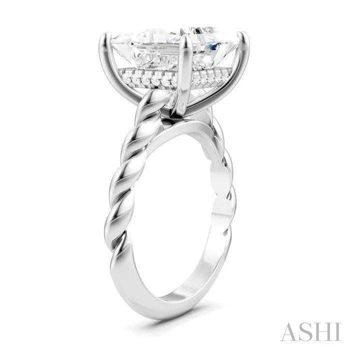 Princess Shape Semi-Mount Diamond Engagement Ring