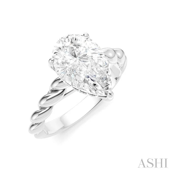 Pear Shape Semi-Mount Diamond Engagement Ring
