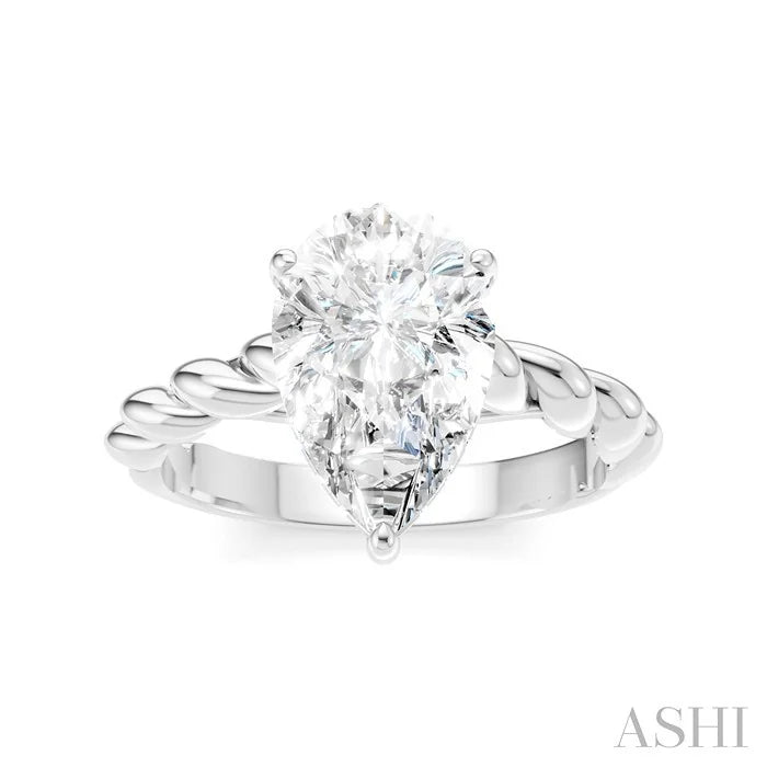 Pear Shape Semi-Mount Diamond Engagement Ring