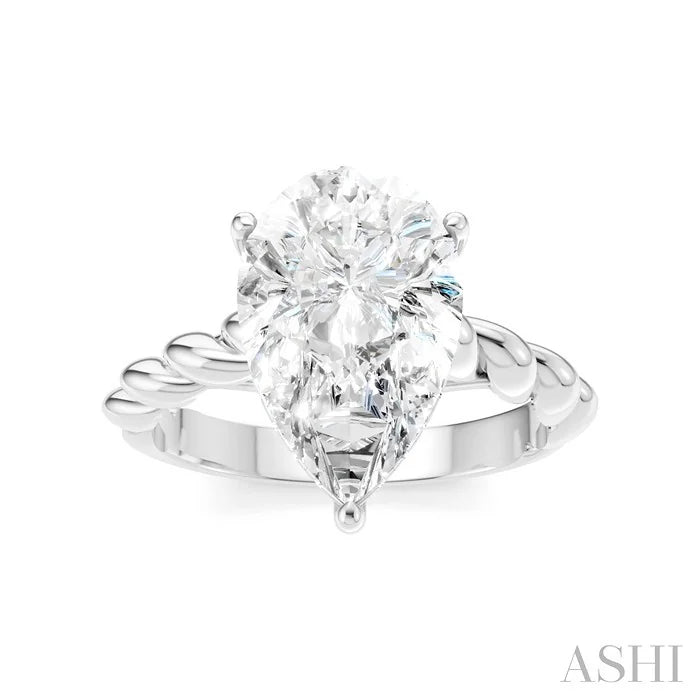 Pear Shape Semi-Mount Diamond Engagement Ring