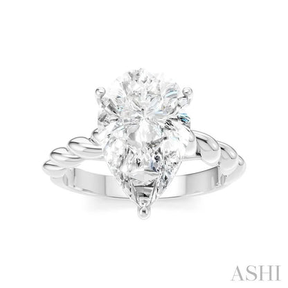 Pear Shape Semi-Mount Diamond Engagement Ring