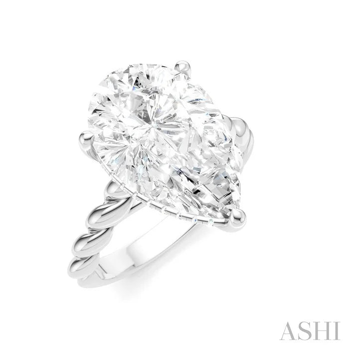 Pear Shape Semi-Mount Diamond Engagement Ring