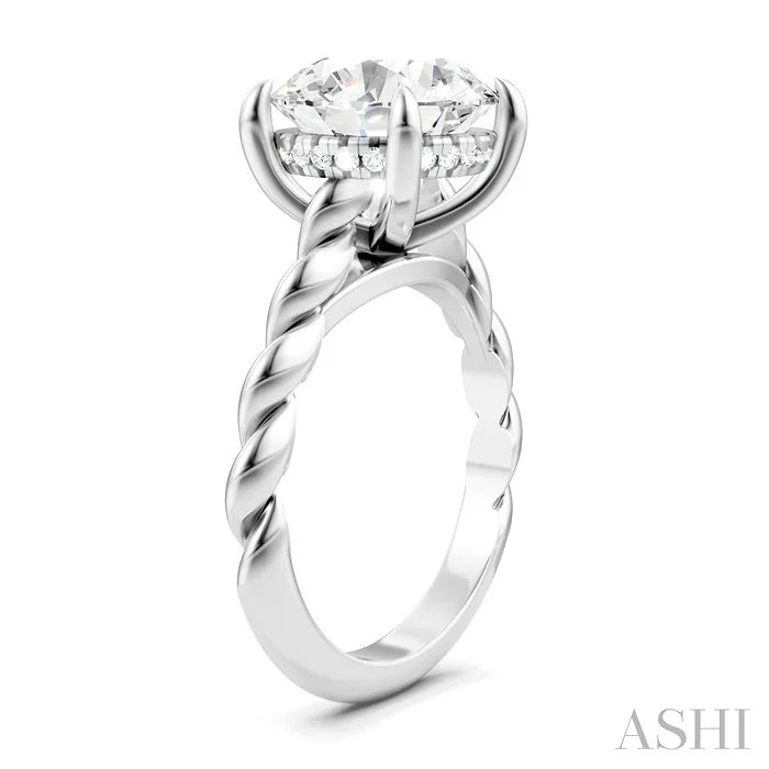 Round Shape Semi-Mount Diamond Engagement Ring
