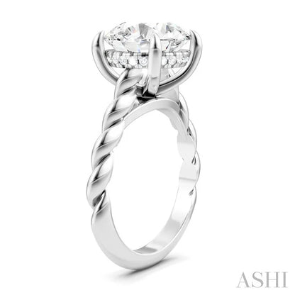 Round Shape Semi-Mount Diamond Engagement Ring