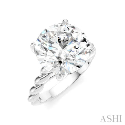 Round Shape Semi-Mount Diamond Engagement Ring