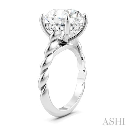 Round Shape Semi-Mount Diamond Engagement Ring