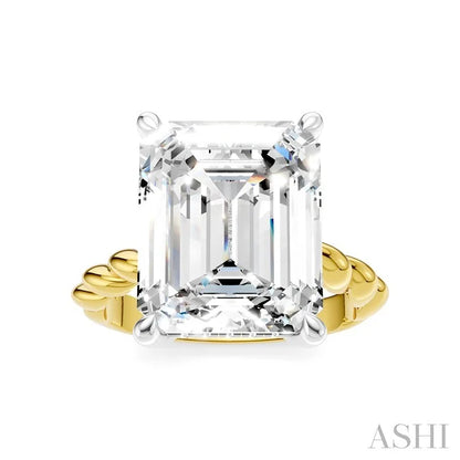 Emerald Shape Semi-Mount Diamond Engagement Ring