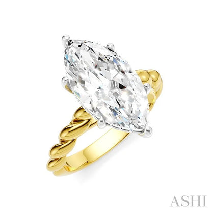 Marquise Shape Semi-Mount Diamond Engagement Ring