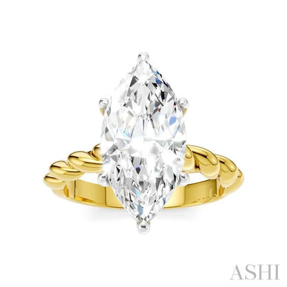 Marquise Shape Semi-Mount Diamond Engagement Ring