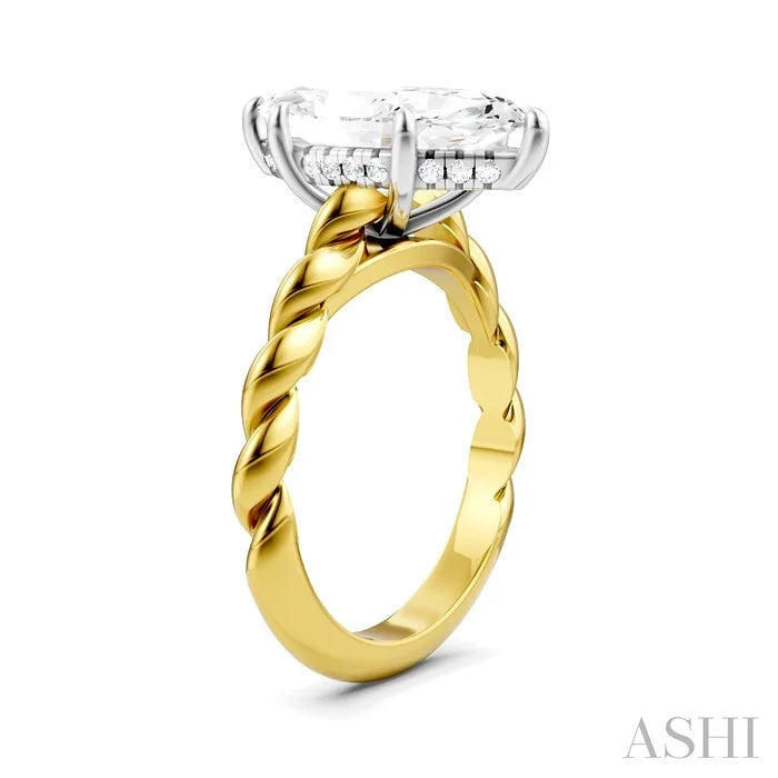Marquise Shape Semi-Mount Diamond Engagement Ring