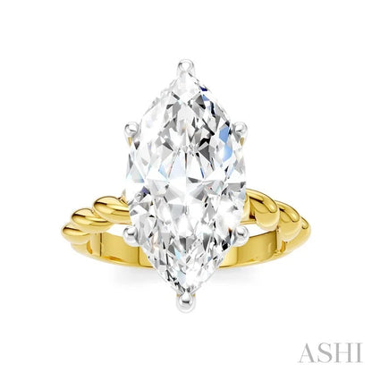 Marquise Shape Semi-Mount Diamond Engagement Ring