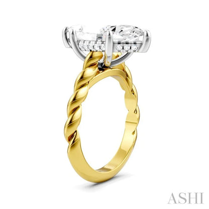 Marquise Shape Semi-Mount Diamond Engagement Ring