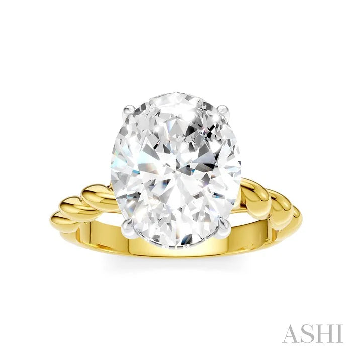 Oval Shape Semi-Mount Diamond Engagement Ring