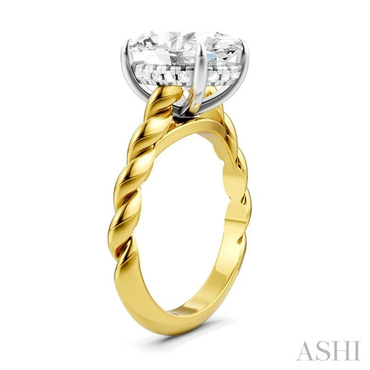 Oval Shape Semi-Mount Diamond Engagement Ring