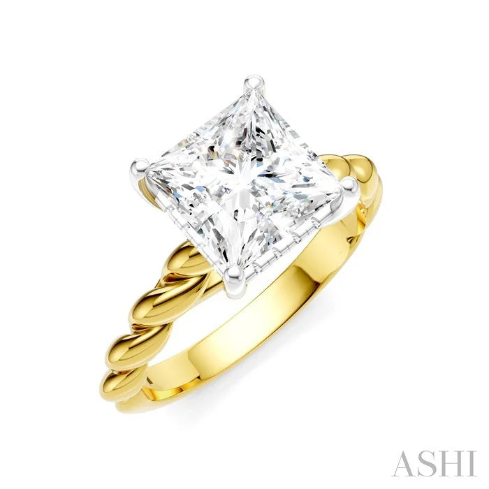 Princess Shape Semi-Mount Diamond Engagement Ring