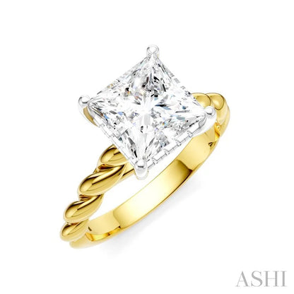 Princess Shape Semi-Mount Diamond Engagement Ring