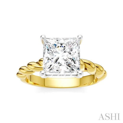 Princess Shape Semi-Mount Diamond Engagement Ring