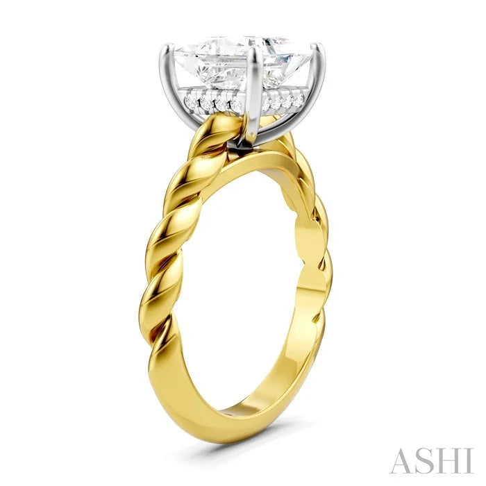 Princess Shape Semi-Mount Diamond Engagement Ring
