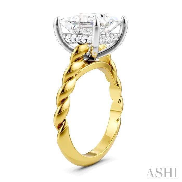 Princess Shape Semi-Mount Diamond Engagement Ring