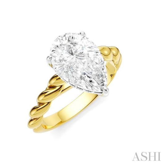 Pear Shape Semi-Mount Diamond Engagement Ring