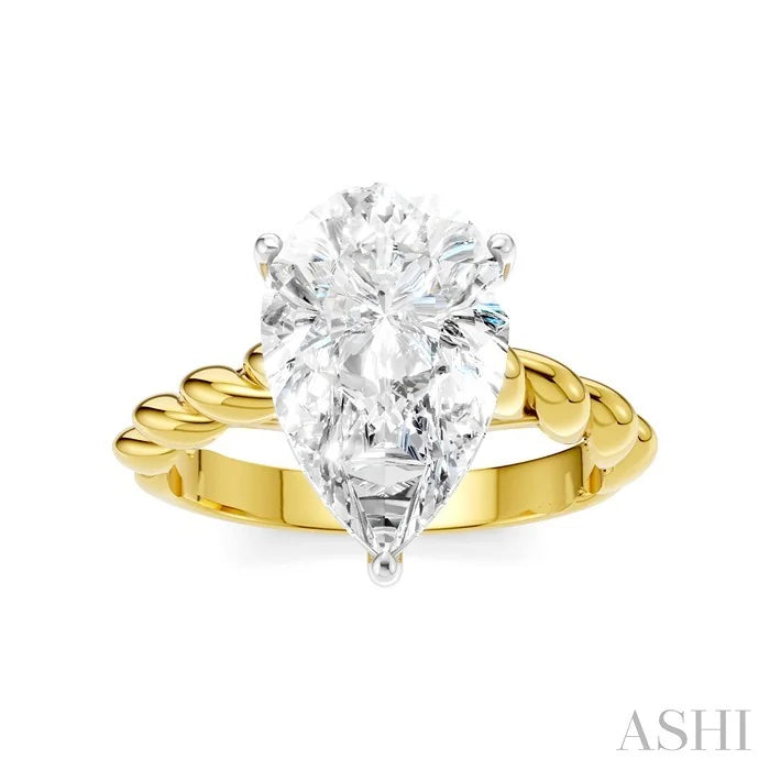 Pear Shape Semi-Mount Diamond Engagement Ring