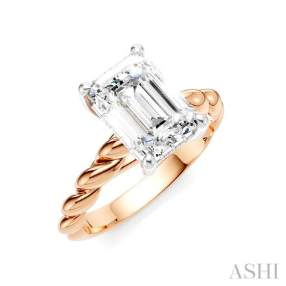 Emerald Shape Semi-Mount Diamond Engagement Ring