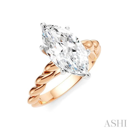 Marquise Shape Semi-Mount Diamond Engagement Ring