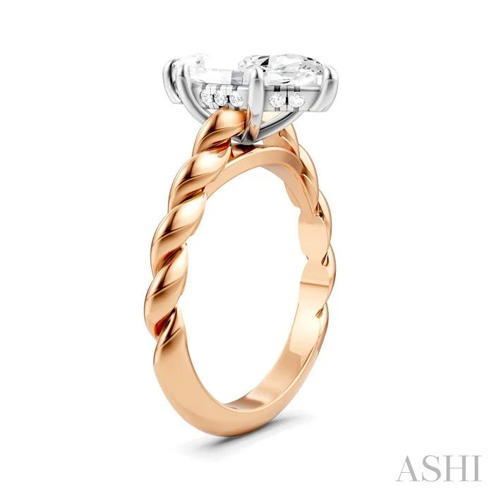 Marquise Shape Semi-Mount Diamond Engagement Ring