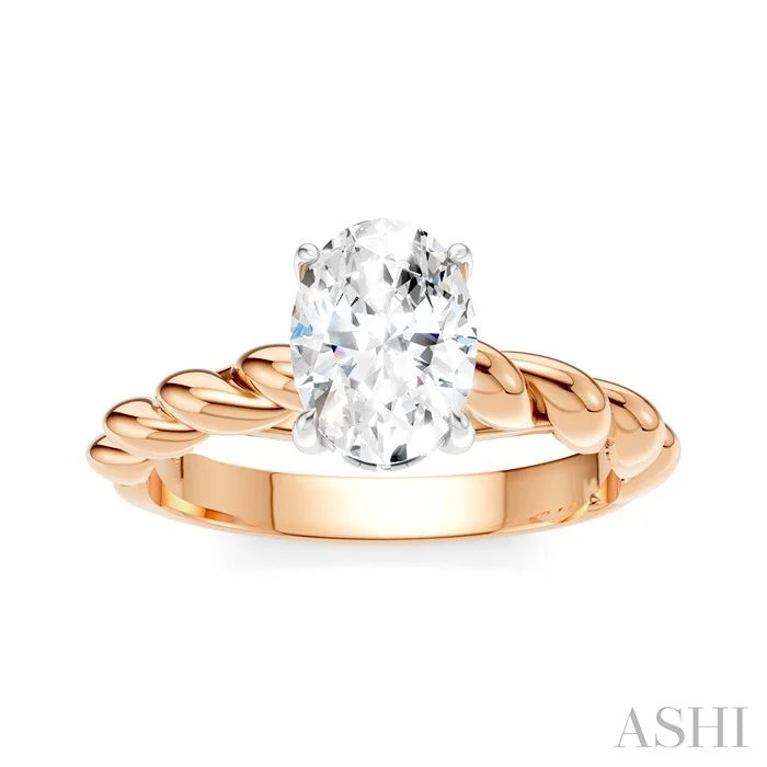 Oval Shape Semi-Mount Diamond Engagement Ring