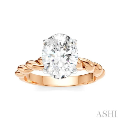 Oval Shape Semi-Mount Diamond Engagement Ring