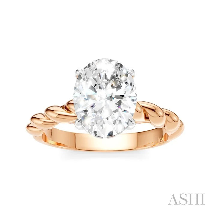 Oval Shape Semi-Mount Diamond Engagement Ring
