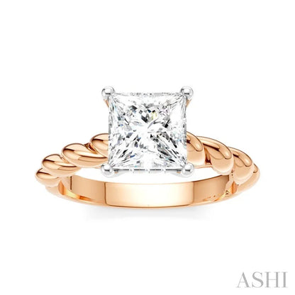 Princess Shape Semi-Mount Diamond Engagement Ring