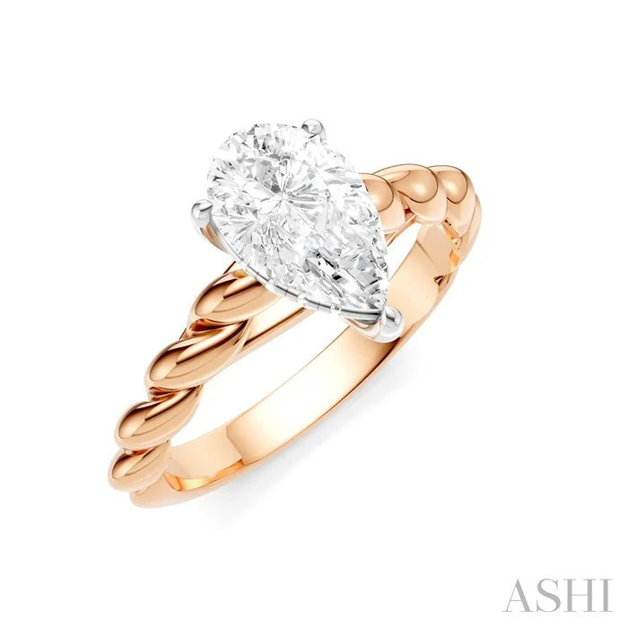 Pear Shape Semi-Mount Diamond Engagement Ring