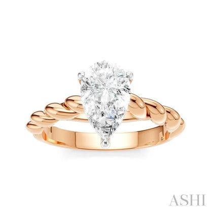 Pear Shape Semi-Mount Diamond Engagement Ring