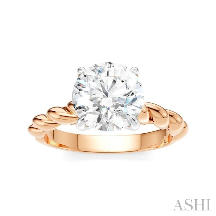 Round Shape Semi-Mount Diamond Engagement Ring