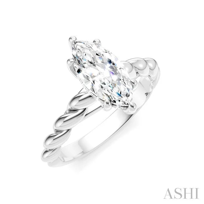 Marquise Shape Semi-Mount Diamond Engagement Ring