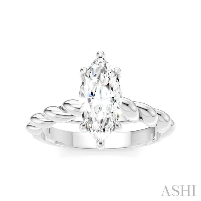 Marquise Shape Semi-Mount Diamond Engagement Ring