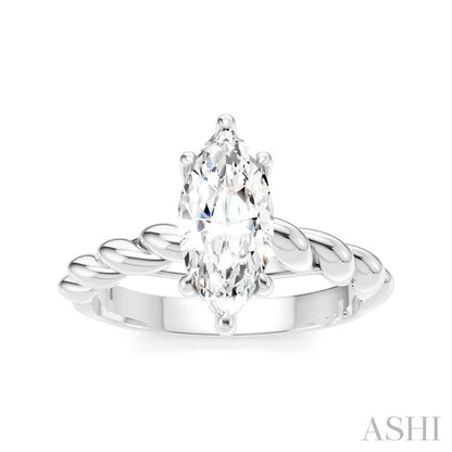 Marquise Shape Semi-Mount Diamond Engagement Ring