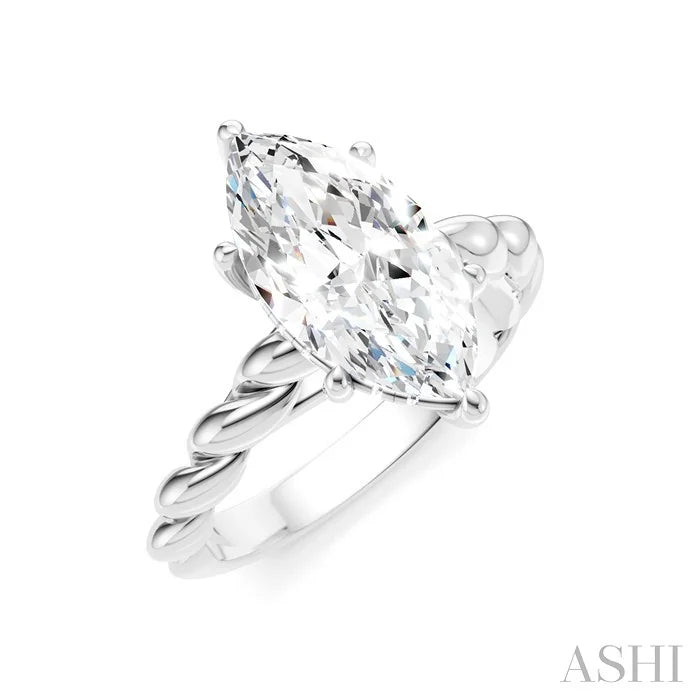 Marquise Shape Semi-Mount Diamond Engagement Ring