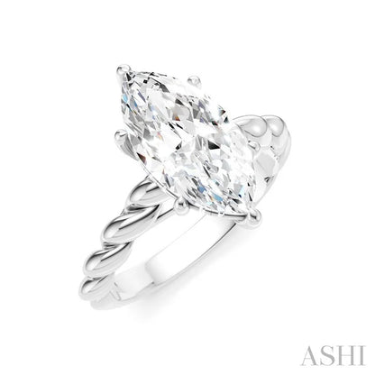 Marquise Shape Semi-Mount Diamond Engagement Ring