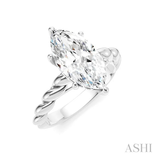 Marquise Shape Semi-Mount Diamond Engagement Ring