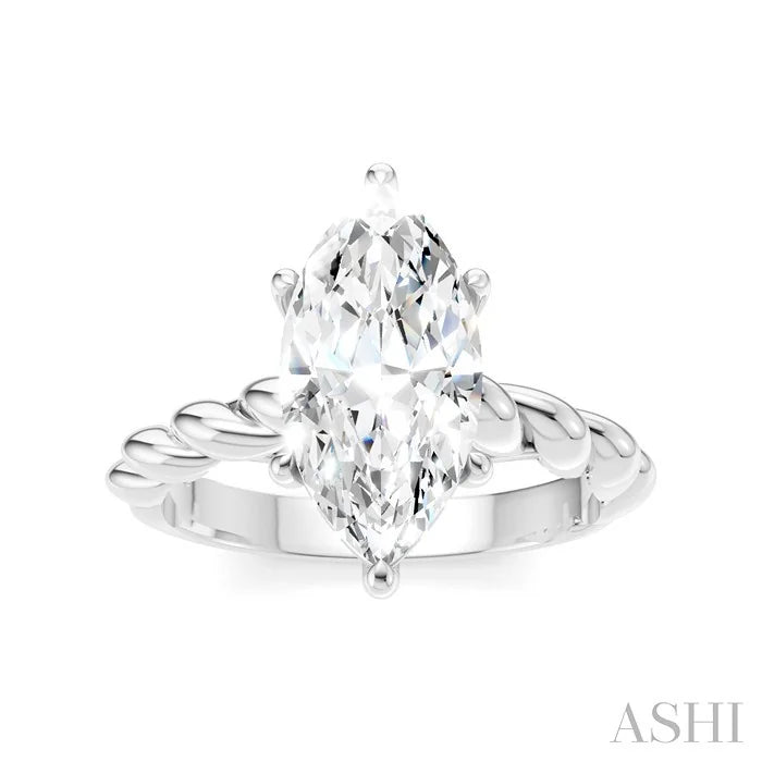Marquise Shape Semi-Mount Diamond Engagement Ring