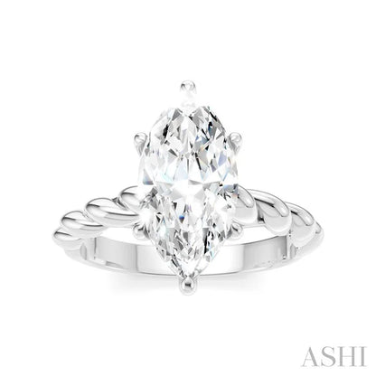 Marquise Shape Semi-Mount Diamond Engagement Ring