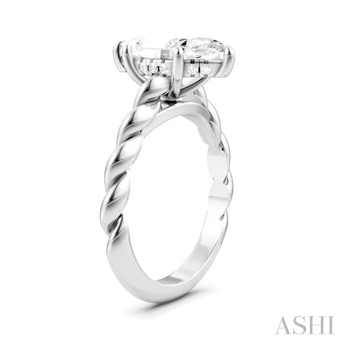 Marquise Shape Semi-Mount Diamond Engagement Ring