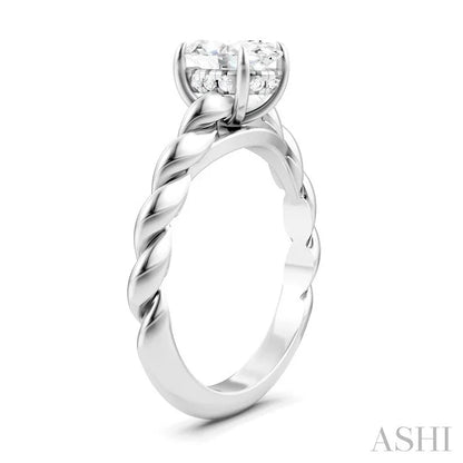 Oval Shape Semi-Mount Diamond Engagement Ring