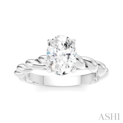 Oval Shape Semi-Mount Diamond Engagement Ring